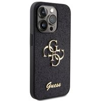 Guess Coque 4G Metal Logo Glitter iPhone 15 Pro - Noir