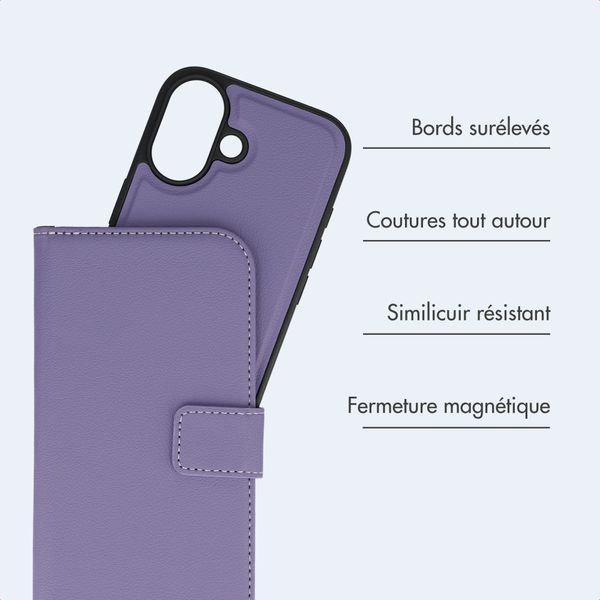 imoshion Étui portefeuille luxe 2-en-1 amovible Apple iPhone 17 - Violet