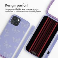 imoshion Coque design en silicone avec cordon iPhone 15 - Butterfly