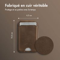 Accezz Porte-cartes MagSafe en cuir vintage avec support - Rustic Brown