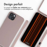 imoshion Coque en silicone avec cordon Apple iPhone 15 Plus - Sand Pink