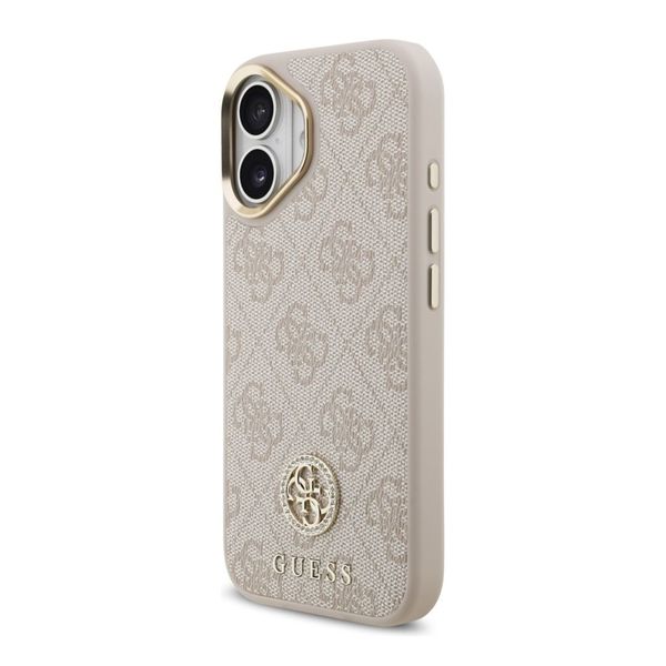 Guess Coque arrière en cuir avec logo Strass classique et MagSafe Apple iPhone 17 - Rose