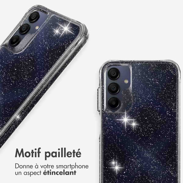 imoshion Coque arrière transparente Pailletée Samsung Galaxy A15 (5G/4G) - Argent