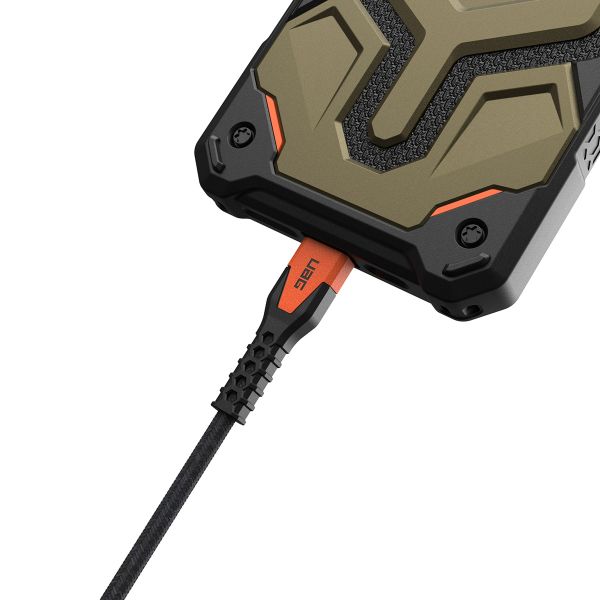 UAG Câble de charge USB-C vers USB-C avec cœur en Kevlar® - 1,5 mètre - Noir / Orange