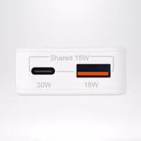 Accezz Chargeur GaN Ultra Slim - USB-C + USB-A - 30 W - Blanc