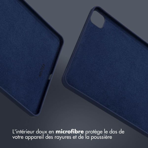 Accezz Coque Liquid Silicone avec porte-stylet iPad Pro 11 (2018/2020/2021/2022) - Bleu foncé