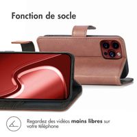 imoshion Étui de téléphone portefeuille Luxe iPhone 15 Pro Max - Brun