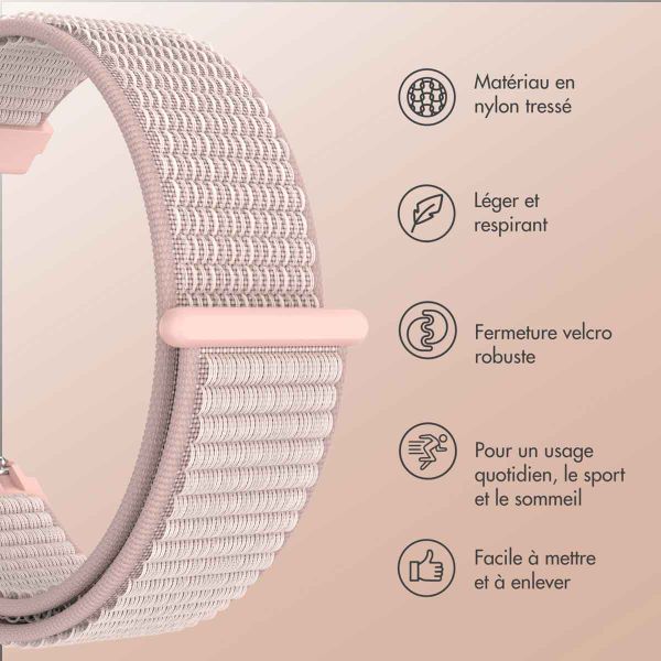 imoshion Bracelet en nylon avec fermeture velcro - Connexion universelle 22 mm - Rose