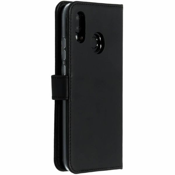 Selencia Étui portefeuille en cuir véritable Huawei P20 Lite - Noir