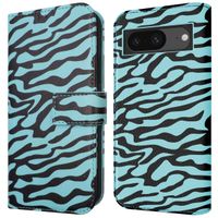 imoshion Étui de télephone portefeuille Design Google Pixel 8a - Black Blue Stripes