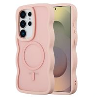 Selencia Coque arrière Wavy avec MagSafe Samsung Galaxy S25 Ultra - Soft Pink