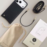 Selencia Coque de télephone Nova avec cordon et porte-cartes Apple iPhone 17 Pro Max - Noir