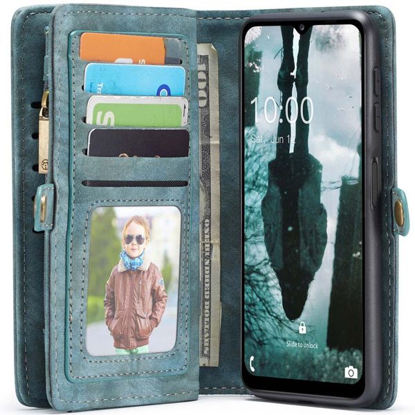 CaseMe Etui de téléphone de luxe en cuir deux en un Samsung Galaxy A13 (5G) / A04s - Vert