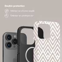 Selencia Coque arrière Vivid Tough avec MagSafe iPhone 15 Pro Max - Beige Zigzag