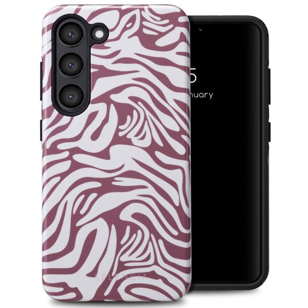 Selencia Coque arrière Vivid Tough Samsung Galaxy S23 - Trippy Swirl Dark Rose