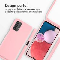 imoshion Coque en silicone avec cordon Samsung Galaxy A13 (4G) - Rose