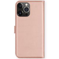 Selencia Étui portefeuille en cuir véritable iPhone 13 Pro - Rose
