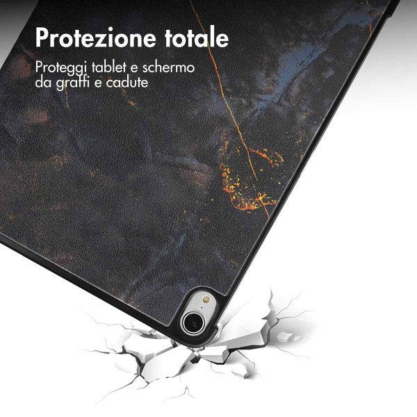 imoshion Coque tablette Design Trifold Apple iPad Air 13 pouces (2026) M4 / (2025) M3 / (2024) M2 - Black Marble