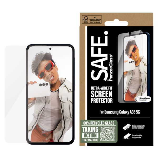 SAFE by PanzerGlass Protection d'écran Ultra-Wide Fit avec applicateur Samsung Galaxy A36