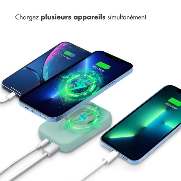 imoshion Batterie externe MagSafe 10.000 mAh - Batterie externe sans fil - Vert Sauge