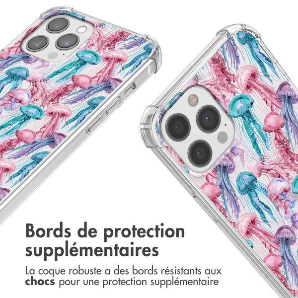 imoshion Coque Design avec cordon iPhone 12 (Pro) - Jellyfish Watercolor