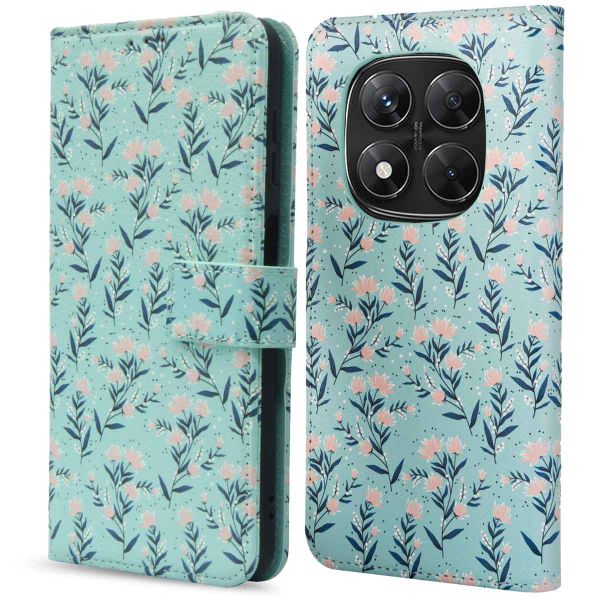 imoshion Étui de téléphone portefeuille Design Xiaomi Redmi Note 14 Pro (5G) - Blue Flowers