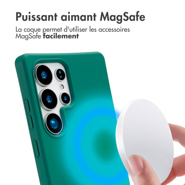 imoshion Coque arrière Color avec cordon amovible et MagSafe Samsung Galaxy S25 Ultra - Vert foncé
