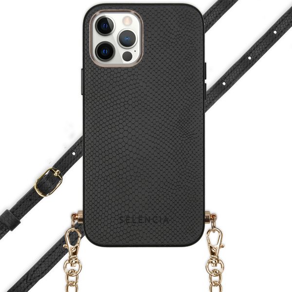 Selencia Coque Aina Serpent avec corde iPhone 12 (Pro) - Noir