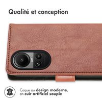 imoshion Étui de téléphone portefeuille Luxe Oppo Reno 10 / 10 Pro - Brun