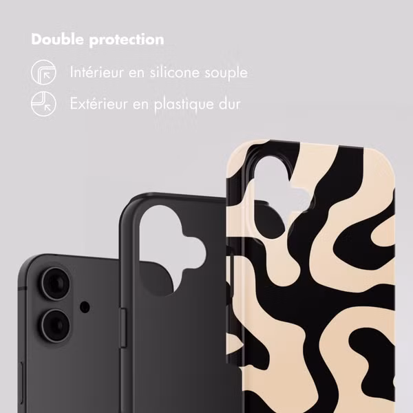 Selencia Coque arrière Vivid Apple iPhone 16 - Art Wave Black