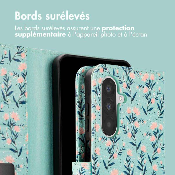 imoshion Étui de téléphone portefeuille Design Samsung Galaxy A26 - Blue Flowers