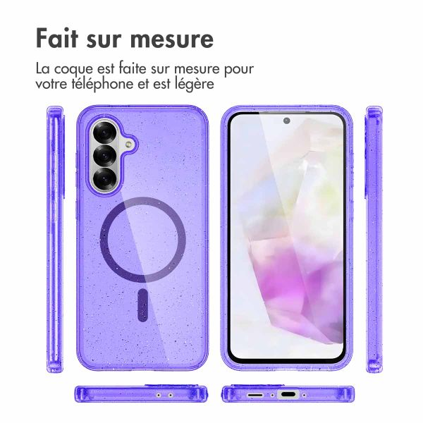 imoshion Coque Pailletée avec MagSafe Samsung Galaxy A36 - Paillettes Violet