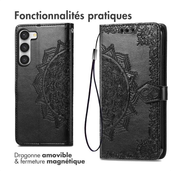 imoshion Etui de téléphone portefeuille Mandala Samsung Galaxy S23 - Noir