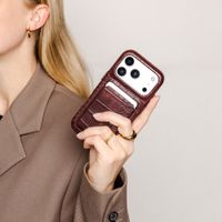 Selencia Porte-cartes Croco avec MagSafe - Burgundy