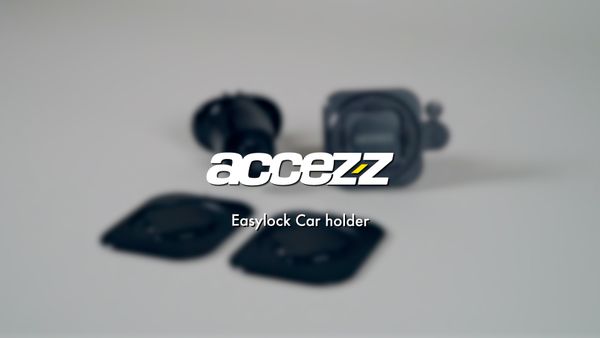 Accezz EasyLock Support de téléphone de voiture - Avec coque iPhone 14 Pro - Grille de ventilation - Rotation à 360 degrés - Noir