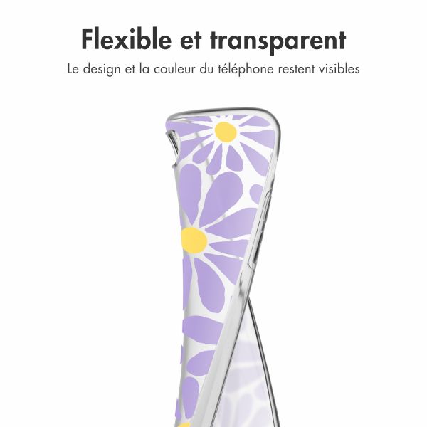 imoshion Coque design pour iPhone SE (2022 / 2020) / 8 / 7 - Tropical Violet Flowers Connect