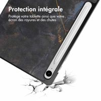 imoshion Coque tablette Design Trifold Samsung Galaxy Tab S9 11.0 pouces / Tab S10 FE / S9 FE 10.9 pouces - Black Marble