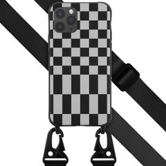 Selencia Coque design en silicone avec cordon amovible Apple iPhone 11 Pro - Irregular Check Black