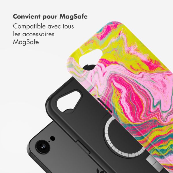 Selencia Coque arrière Vivid avec MagSafe Apple iPhone 16e - Marble Pink