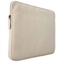 Pochette ordinateur Leather avec fermeture éclair 13-14 pouces - Beige