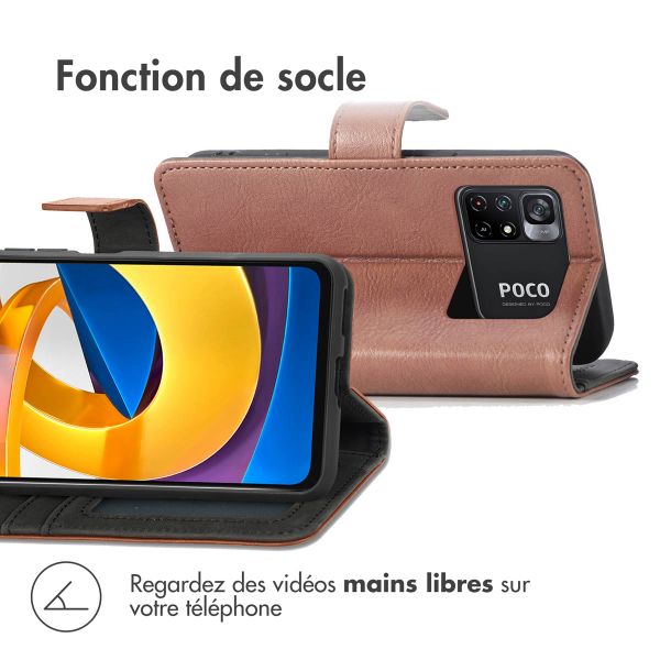 imoshion Étui de téléphone portefeuille Luxe Xiaomi Poco M4 Pro 5G - Brun