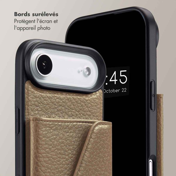 Selencia Coque de télephone Sera avec cordon et porte-cartes enveloppe Apple iPhone Air - Taupe