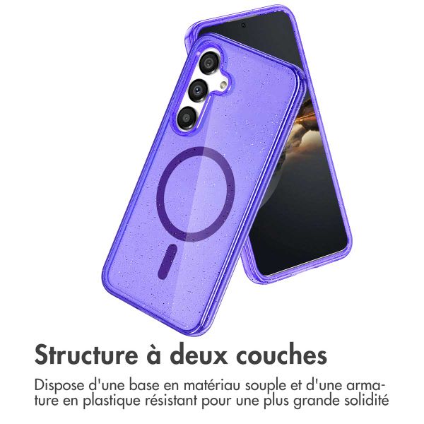 imoshion Coque Pailletée avec MagSafe Samsung Galaxy S24 - Paillettes Violet