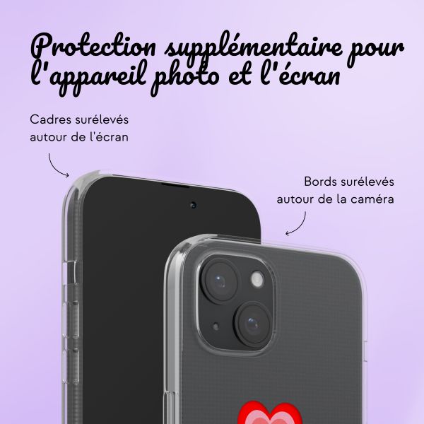 Coque personnalisée avec un cœur iPhone 15 - Transparent