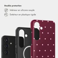 Selencia Coque arrière Vivid avec MagSafe Samsung Galaxy S25 - Happy Dots Burgundy