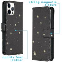 imoshion Design Softcase Bookcase Apple iPhone 12 (Pro) - Stars Gold