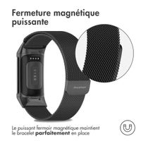 imoshion Bracelet magnétique milanais le Fitbit Charge 5 / Charge 6 - Taille M - Noir