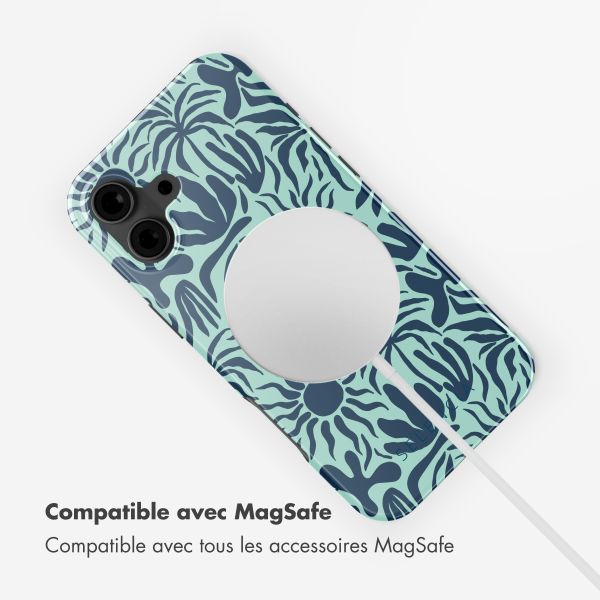 Selencia Coque arrière Vivid avec MagSafe Apple iPhone 16 - Tropical Vibes Light Blue