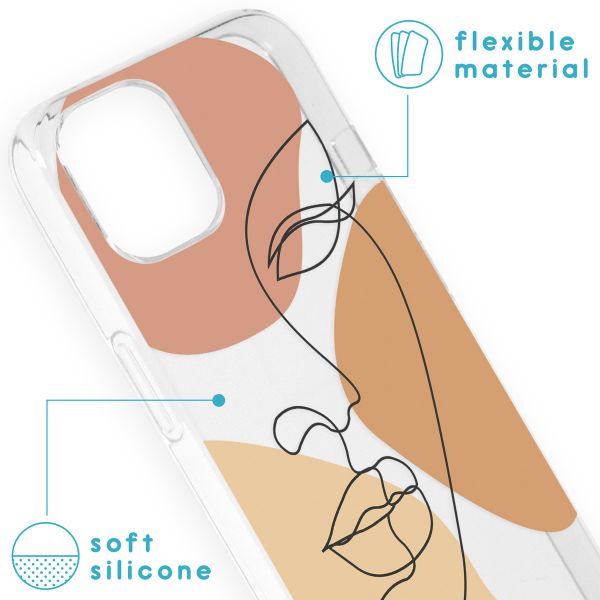 imoshion Coque Design iPhone 13 - LIne Art Color Face