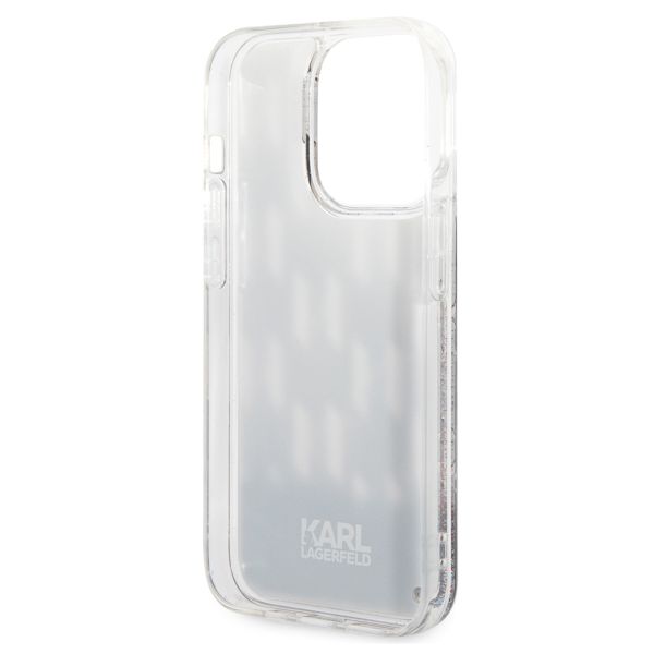 Karl Lagerfeld Coque arrière Liquid Glitter Monogram iPhone 14 Pro - Noir